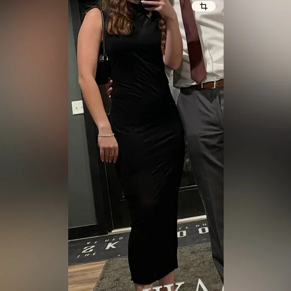 Topshop Black Midi Dress - Picture 2 of 5